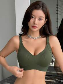 DAZY Women's Seamless Bra - Adjustable Shoulder Straps, Wireless Support, Suitable For Daily Wear, Ultra Soft And Breathable Fabric,Women's Spring Clothing - Green - View 7