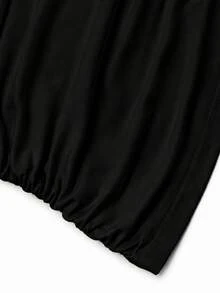 Summer Casual Solid Color Backless Halter Top Black, Going Out Top - Black - View 5