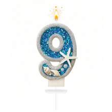 1支0-9数字组合蜡烛,银边蓝海星装饰,适用于生日派对、周年纪念、婚礼、宠物生日、高级蛋糕装饰 - 查看 20