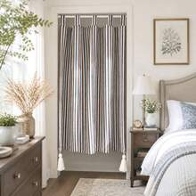 1pc Bohemian Style Tassel Bag-Shaped Curtain, Colorful Striped Print Privacy Curtain, Suitable For Living Room/Bedroom Doors And Windows, Home/Apartment Window Decor - Brown - View 7