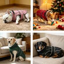 Metglad Dog Winter Coat, Quilted Fleece‑Lined Pet Jacket, Adjustable High‑Collar Dog Jacket With Leash Attachment D‑Ring, Belly‑Coverage Snow Suit For Small, Medium & Large Dogs - Black - View 9