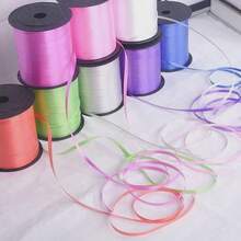 1 Roll Of Balloon String Plastic Ribbon Plain Colored Ribbon 100 Yards Balloon Strapping Tape Balloon Tie Rope Plastic Ribbon Christmas Gift Decoration Packaging Ribbon - Multicolor - View 4