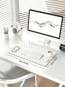 Black & White Small Polka Dot Premium Mouse Pad, Minimalist Office Desk Mat Keyboard Pad Simple Desktop Protector, Suitable For Office And Home Use - Thick Anti-Slip Keyboard Mouse Accessory, Multiple Sizes Available. Back To School Desktop Accessory, Office Supplies, Office Desk Accessory, Mouse Pad, Desktop Mouse Pad - Rectangle - View 13