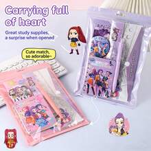 KPop Demon Hunters K-POP Gift Stationery Set With Badge, Pen And Notebook, Bestselling Stationery Store Selection, Suitable For Teenager Desk Decor, Holiday Gift, Classroom Incentive Prize, Fan Giveaway - Multicolor - View 5