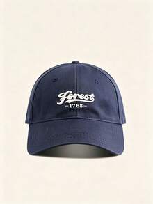 1pc Unisex Curved Brim Baseball Cap, Forest‑1768 Vintage Script Embroidery, American Retro Style, Adjustable, For Hiking, Casual, Street, Travel - Multicolor - View 8
