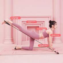1PC Multifunctional Pilates Bar Kit With Foot Loops, Portable Pilates Stick Exercise Bar With Resistance Bands, Home Gym Workout Equipment For Full‑Body Body Shaping, Arms Legs Hips Core Training - Leg Pilates Bar - View 7