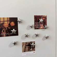 10 buah Magnet Kulkas Bintang Perak, Stiker Magnetik Panel Akustik, Dekorasi Kulkas Dapur, Dekorasi Pintu Kulkas, Klip Foto, Hadiah Liburan - A - View 5