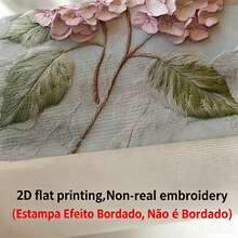 shangxia 1pc 2D Boho Style Embroidered Hydrangea Soft Plush Pillowcase, 18" X 18", Floral Pattern, Zippered, Machine Washable, Suitable For Living Room And Bedroom Decor, Insert Not Included - Multicolor - View 3