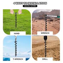 New Heavy-Duty Garden Auger Spiral Drill Bit, Upgraded Design For Efficient Soil Drilling & Excavation, Metal Construction, Ideal For Digging Holes In Gardens, Auger Drill Bit For Planting - Black - View 5