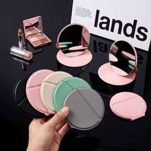 1/2/5/10/20 Mini Folding Portable Makeup Mirror With Stand Design, Suitable For Travel And Daily Use, Minimalist Style Round Desktop Folding Mirror, Back-To-School Essential, Back-To-School Season, Gift For Friends, Family, And Teachers. - Multicolor - View 5
