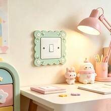 1pc Orange Green Switch Decorative Frame, Dust-Proof Button Switch Protective Cover, Living Room Bedroom Kitchen Wall Decor Hanging Ornament, Easy Installation, No Electricity Required, Suitable For Birthday Wedding Party Scene Decoration - Multicolor - View 8