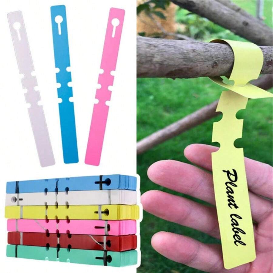 100pcs Waterproof Plastic Plant Labels Hanging Plant Tags Gardening Plant Marker Labels Tools For Flower Pots And Planters - A - View 1