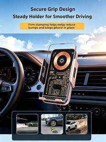Dudukan Ponsel Mobil Nirkabel Otomatis, Dudukan Ventilasi Udara, Pengisi Daya Nirkabel, Braket Navigasi Mobil Universal Rotasi 360° untuk Smartphone - D18 - View 10