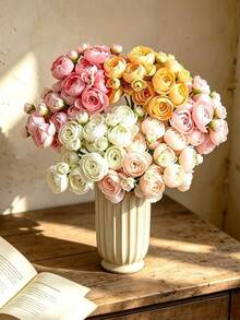 Realistic Artificial Peony Flower Home Indoor Decor Wedding Photography Prop Bouquet - Multicolor - View 1
