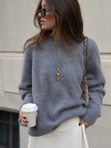 Women's Grey Premium Sweater 2026 New Autumn/Winter - Grey - View 2