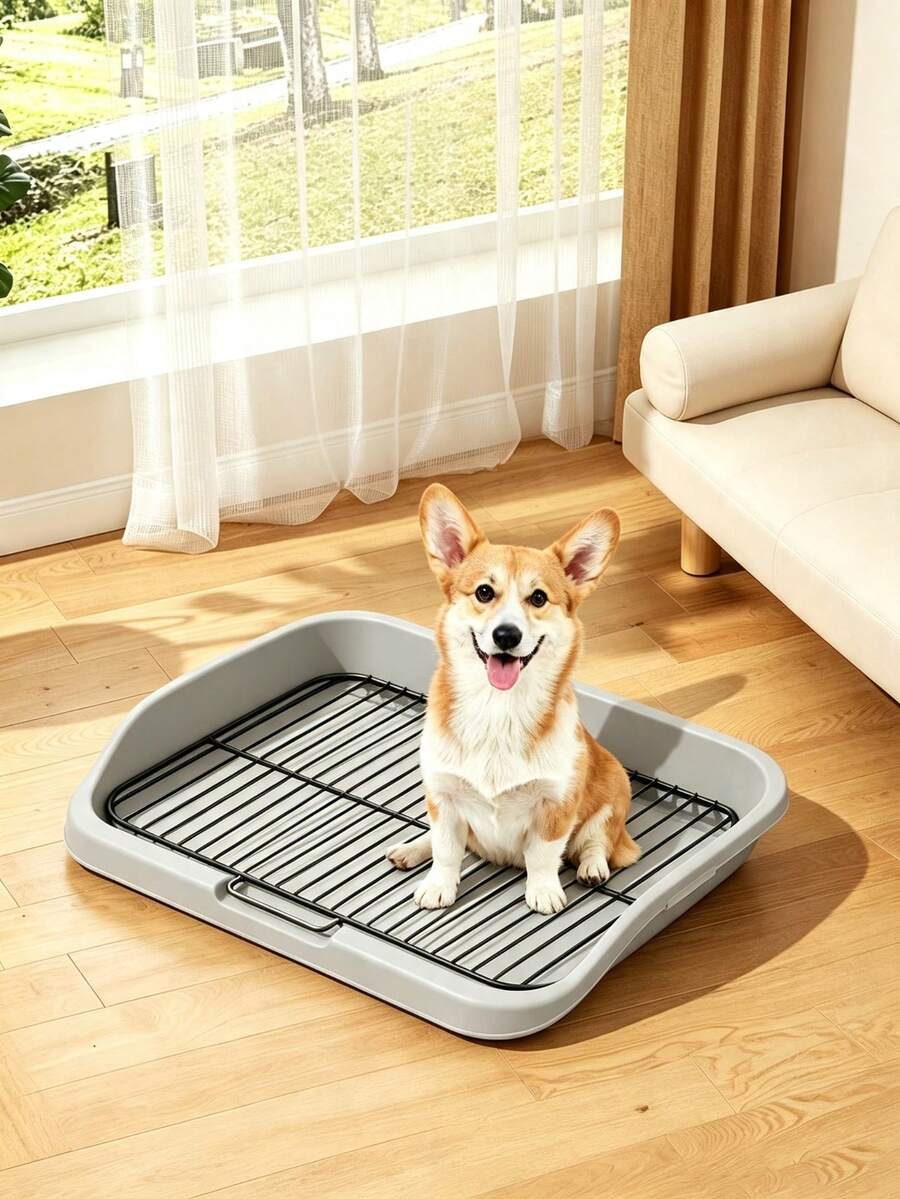 Medium Metal Wire Cat Litter Box, Cat Supplies, Dog Supplies, Dual-Layer Separation Design, Prevents Paws From Stepping On Feces, Washable, Easy To Clean - Multicolor - View 1