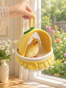 1pc Handmade Woven Hamster Nest, Parrot Nest, Rabbit Hideout, Suitable For Hamster/Parrot/Guinea Pig/Rabbit, All-Season Pet Nest (Hook Color Randomly Shipped) - View 5