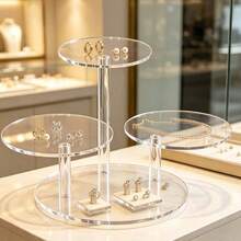 Multi-Layer Round Acrylic Display Stand, Detachable Tiered Trays, Suitable For Wedding, Birthday Party Jewelry Display, Desktop Storage Organizer - Multicolor - View 3