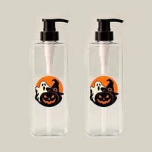 1pc/2pcs/3pcs 400ml Pumpkin And Ghost Cartoon Pattern Transparent Square Soap Dispenser, Refillable Shampoo, Body Wash And Conditioner Dispenser, Halloween Theme - Suitable For Halloween, Shower, Hotel, Kitchen Use - No Electricity Required - Clear - View 10