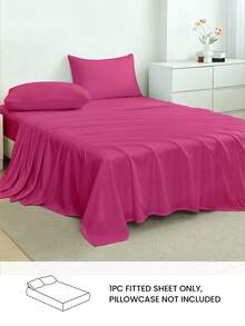 HONEYMOON 1pc Super Soft Solid Color Bed Sheet, Lightweight As A Cloud, Soft And Breathable, Suitable For All Bed Sizes-Twin, Full, Queen, King. Machine Washable, Essential For Home And Student Dorms, Back To School Must-Have - Watermelon Pink - View 2