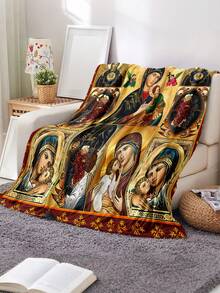 1pc Modern Minimalist Soft Comfortable Blanket, Animal Floral Pattern, Multi-Purpose Throw For Sofa, Bed And More, Outdoor Camping Leisure Blanket, Suitable For Home, Picnic, Travel, All Seasons Comfort, Gift Blanket For Family And Friends - Multicolor - View 2