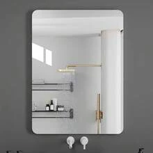 1pc Modern Acrylic Self-Adhesive Mirror, 2mm Thick, Frameless, Plastic Wall-Mounted Bathroom Vanity Mirror, No Power Required, Bathroom Makeup Mirror - A - View 3