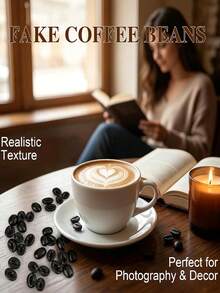 Mini Resin Artificial Coffee Beans Decor - Suitable For Vase Fillers, Party Table Centerpieces, Crafts, Home Kitchen, Cafe And Store Window Display Decoration, Photography Props - Multicolor - View 5