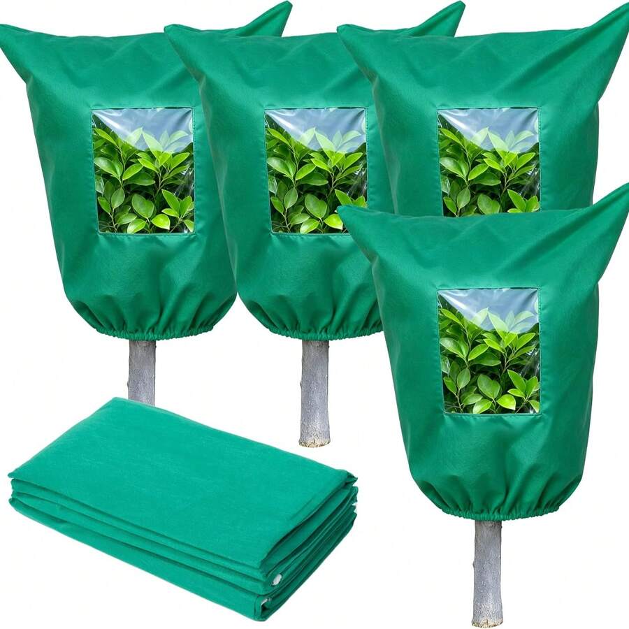 Plant Frost Protection Covers With Viewing Window Reusable Drawstring Tree Cover Winter Tree Blanket With Zipper For Plants Frost Protection Cloths Garden Outdoor Yard - Protective Cover - View 1