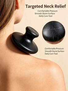 1pc Mushroom-Shaped Bian Stone Massage Stone, Relieves Muscle Tension And Clears Meridians, Suitable For Wellness Enthusiasts, For SPA Therapy And Home Body Massage - Multicolor - View 3