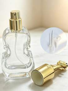 30ml Violin-Shaped Refillable Perfume Spray Bottle, Transparent Empty Glass Perfume Atomizer With Gold Violin Cap, Fine Mist Leak-Proof Portable Cosmetic Dispenser, Reusable Mini Perfume Container, Suitable For Travel, Women's Birthday Gift - Multicolor - View 9