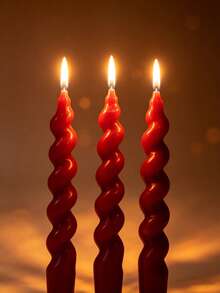 4pcs Christmas Gift Scented Candle Set, Burgundy Christmas Taper Candles, Christmas Home Decor Candles, Christmas Gift Decoration With Scented Candles - Claret - View 4