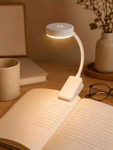 4pcs 4-LED Black/White Clip-On Book Light, Eye-Care Reading Lamp, 3 Color Temperatures, Dimmable, Mini Portable Clip-On Reading Light (Battery Not Included) - Multi-color - View 6