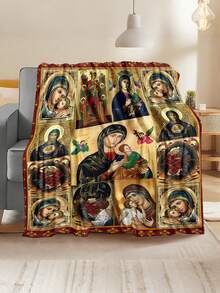 1pc Modern Minimalist Soft Comfortable Blanket, Animal Floral Pattern, Multi-Purpose Throw For Sofa, Bed And More, Outdoor Camping Leisure Blanket, Suitable For Home, Picnic, Travel, All Seasons Comfort, Gift Blanket For Family And Friends - Multicolor - View 3