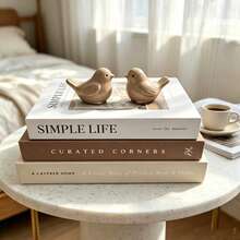 Aesthetic Decorative Books, Coffee Table Decor Books - Faux Decorative Books For Decoration - Home Desktop Decor - Bedside Table Decor - Home Bookshelf Decor - Brown and White - View 1