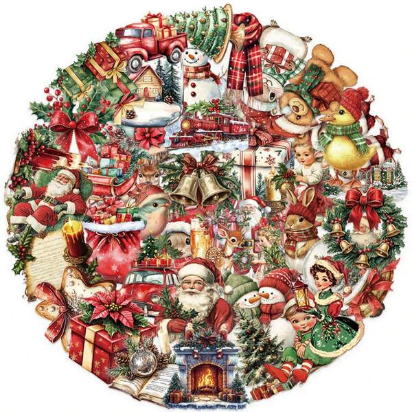 50pcs Transparent Christmas Doodle Stickers, Christmas Party Decoration, Christmas Tree Stickers, Christmas Tree Aesthetic Stickers, Vinyl Waterproof Stickers, Suitable For Water Bottles, Computers, Laptops, Phones, Suitcases, Notebooks, Refrigerators