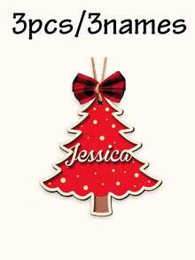 Custom Rustic Christmas Tree Name Ornament, Personalized Wooden Hanging Decor, Customized Xmas Tree Decoration For Home, Customizable Name Family Christmas Keepsake, Holiday Gift, Festive Room Decor, Christmas Decoration, Gifts For Family And Friends - Style C - View 9