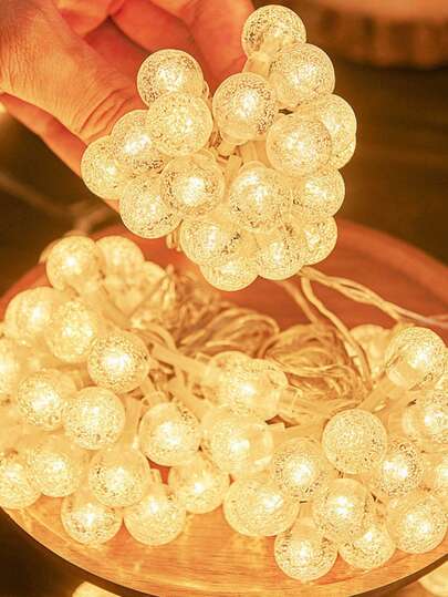 1pc 1.5m/3m/6m LED Crystal Ball String Light, Indoor Decoration Battery Driven Bubble Fairy Light, Suitable For Living Room Decoration, Outdoor Garden Decoration, Tent Decoration, Birthday Party Decoration, Wedding Decoration