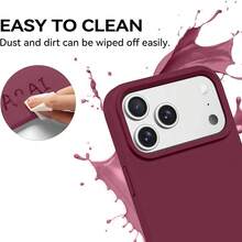 液態矽膠手機殼，適用於 iPhone 18 Pro Max，柔軟防滑手感 | 超細纖維內襯防摔保護，易於清潔，超薄設計，適用於 iPhone 18 Pro Max/18 Pro/18/17/16/15/14/13/12 系列 - 櫻桃紅 - 查看 8