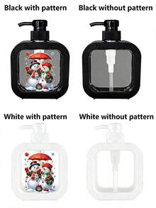 雪人造型壓式洗手液/洗髮精/乳液瓶 - 手動壓式（附泵頭），可補充，適用於浴室、廚房、旅行裝飾，聖誕帽雪人設計，可補充浴室與廚房洗手液/沐浴露，透明視窗方便補充，聖誕裝飾 - 相容液體洗手液，廚房水槽配件，節日設計，塑膠材質，不含乳膠且無香料，理想的聖誕禮物 - 彩色 - 查看 8