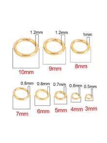100-200pcs Stainless Steel Open Jump Rings Split Ring Connectors For DIY Jewelry Making Wholesale Supply Bracelet Necklace Connector Rings Earring Necklace Accessories - Yellow Gold - View 3