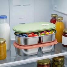 Kotak Makan Siang Portabel Stainless Steel 304, Wadah Penyimpanan Makanan Salad Buah Anti Bocor, Kotak Bento yang Dapat Ditumpuk, Aman untuk Mesin Pencuci Piring & Microwave, Cocok untuk Pelajar dan Dewasa di Rumah, Sekolah, Kantor, Berkemah di Luar Ruangan, Piknik, Perjalanan, Kembali ke Sekolah - MultiWarna - View 9