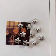 5/10 Pcs Silver Star Refrigerator Magnets, Acoustic Panel Magnetic Stickers, Kitchen Fridge Decor, Refrigerator Door Decoration, Photo Holder, Holiday Gift - A - View 6