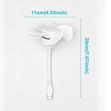 USB Mini Fan, Portable Mini Fan, 5-Blade Flexible Rotating Personal Fan, Office Small Fan, Travel Small Fan For Home And Office, Suitable For Laptops, Desktop Computers, Power Banks, Desktop Equipment, Offices And Bedrooms. Portable Mini Fan - White - View 12