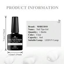 MSRUIOO 1/2/3pcs 8ml Solid Nail Tips Gel--Long Lasting Solid Hard Gel, No Sticky Hands, UV LED Curing, Nail Salon & Home Use, Clear Acrylic Solid Nail Tips Gel Nail Polish For Press On Nails, False Tips, Extensions - Strong Bonding, Easy Application - Multicolor - View 12