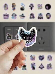 50pcs Halloween Witch Gothic Celestial Moon Stickers For Phone Case, Keyboard, Tablet, Diary, Notebook, Laptop, Planner, Guitar, Helmet, Skateboard - Halloween Witch Gothic Celestial Moon - View 1