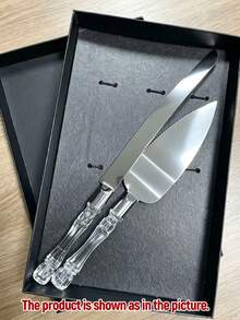 A6 Type Pizza Cutter & Server Set - Customizable Name Pizza Cutter & Server, Personalized Wedding Cake Knife & Server Set, Customized Crystal Handle Pizza Cutter & Server, Customizable Text Cake Server, Birthday Gift, Home Gift, Men, Women - Multicolor - View 14