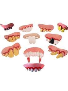 1/11/22pcs Funny Dog Dentures, White Fake Teeth, Funny Dog Teeth, Rabbit Style Dog Dentures, Pet Teeth, Suitable For Dog Photos, Creative Costume Accessories, Holiday Parties And Funny Scenes - Multicolor - View 9