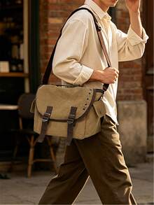 Versatile Flap Over Shoulder Crossbody Bag For Men - Multicolor - View 13