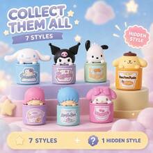 MINISO Sanrio Characters Peekaboo Canister Blind Box Figure, Random 1 Style, For Desk Shelf Room Decor, Birthday Christmas Gift - One Selected at Random - View 5