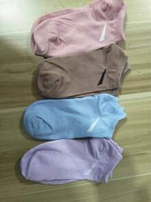 1/5/10/20 Pairs Women's Solid Candy Color Boat Socks, Breathable Sweat-Absorbing Invisible Socks, Suitable For Daily Wear, Sports, College Style, All Seasons, Random Colors - Multicolor - View 4